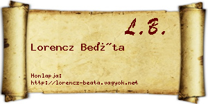 Lorencz Beáta névjegykártya